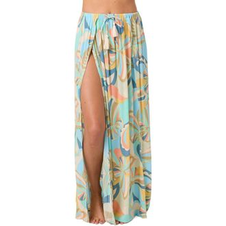 O'Neill Brooke Print Cover-Up Skirt in Light Blue Multi Colored at Nordstrom, Size Xx-Large