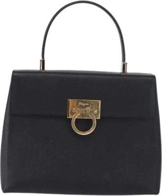 Ferragamo Pre-owned Handbags, female, Black, Size: ONE SIZE Pre-owned Gancini Handbag