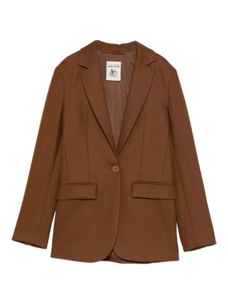 Semicouture notched-lapel pocket blazer - Brown