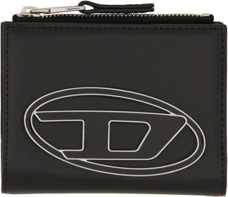 Diesel 1DR Bi-Fold Zip II Portemonnee - Dames - Portefeuilles - Zwart - ONE Size - Leer - Accessoires