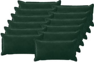 vidaXL Coj&iacute;n Con Almohada Houten 12 Uds. Verde Oscuro Terciopelo Vidaxl