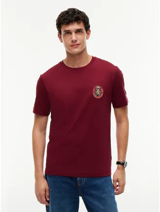 Tommy Hilfiger Mens Crest Patch Smooth Cotton Pocket T-Shirt - Burgundy - XL