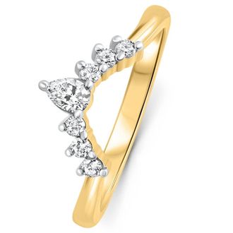 Pompeii3 1/4Ct Diamond Curved Wedding Anniversary Engagement Guard Ring Gold Lab Grown