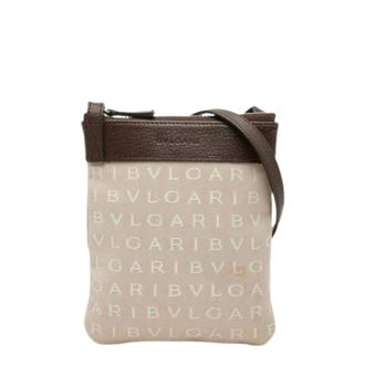 Bulgari Pre-owned Canvas Schoudertas - Dames - Pre-owned - Beige - Maat: ONE Size