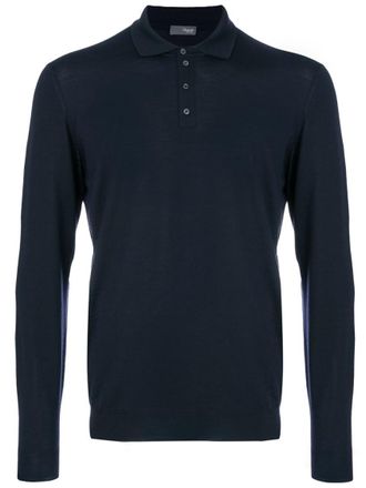 Drumohr Navy Blue Logo Polo