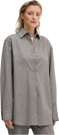 Remain Visgraat Overshirt - Dames - Overhemden - Grijs - M - Polyester - Overhemden