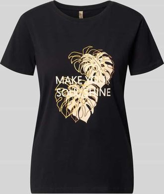 Soyaconcept T-Shirt mit Statement- und Motiv-Print Modell RINA in BLACK, Gr&ouml;&szlig;e XXL