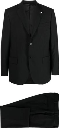 Luigi Bianchi Mantova Completo Monopetto - Heren - Business pakken - Zwart - XL - Wol - Kostuums