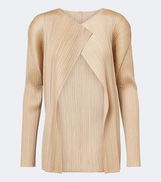 Pleats Please Issey Miyake C&aacute;rdigan Monthly Colors: October plisado