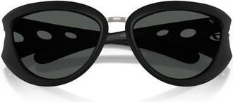 Diesel 61mm Cat Eye Sunglasses in Matte Black /Dark Grey at Nordstrom