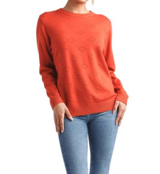 Papillon Autumn Glow Diamond Sweater In Orange