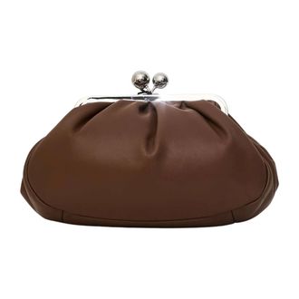 Max Mara Lamsvel Clutch - Dames - Tassen - Bruin - Maat: ONE Size Su&egrave;de