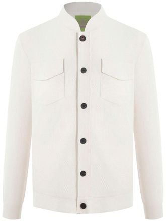 Shanghai Tang Five-Button shirt jacket - men - Polyamide/Viscose - 46 - White