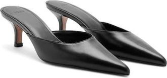 Mango Pointed Toe Kitten Heel Mule in Black at Nordstrom, Size 41