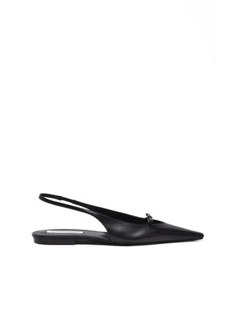 Victoria Beckham Black Leather Slingback Mules
