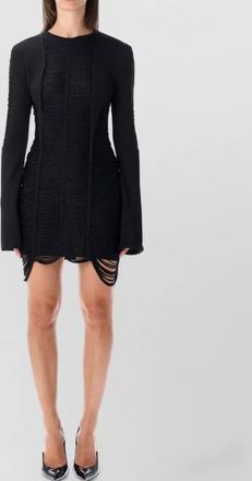 The Attico fringe long-sleeve mini dress