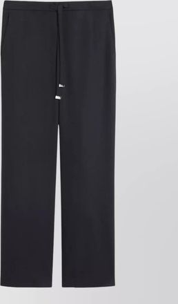 Max Mara wide leg trousers drawstring waist pockets