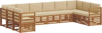 vidaXL Conjunto De Sof&aacute;s De Exterior 10 Uds. Natural Y Beige Vidaxl
