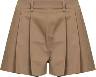 Blanca Vita Seltz Pleated Shorts - Dames - Bermuda - Bruin - S - Katoen - Korte Broeken