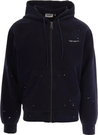 Carhartt Work in Progress Hooded Painter Jacket Cotton Sweat A - Heren - Vesten met rits - Blauw - M - Katoen - Hoodies & sweatvesten