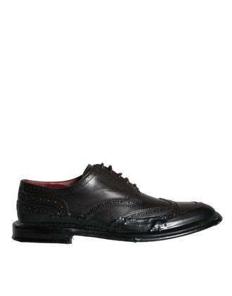 Dolce & Gabbana Zwarte Leren Oxford Wingtip Formele Herenschoenen