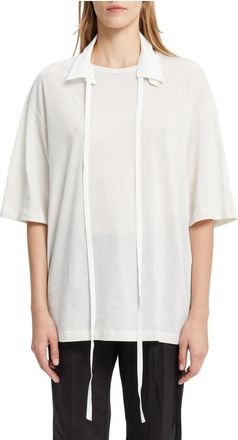 Ann Demeulemeester Agapi High Comfort T-Shirt - Dames - T-shirts - Beige - M - Katoen - Tops