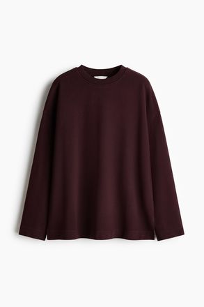 H&M Sweatshirt im Washed-Look - Dunkles Weinrot