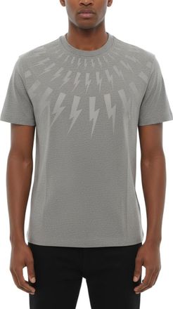 Neil Barrett Grey Printed Crew Neck T-Shirt