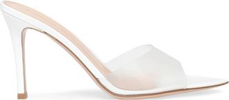 Gianvito Rossi Elle 85 Mules in White Plastic at Nordstrom, Size 34.5