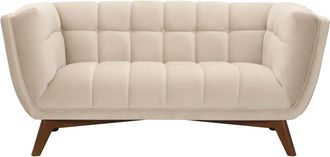 Rendez-Vous D&eacute;co Sof&aacute; de 2 plazas en terciopelo beige