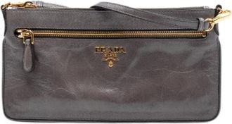 Prada Pre-owned Clutches, female, Gray, Size: ONE SIZE Pre-owned Vintage Crossbody Bag
