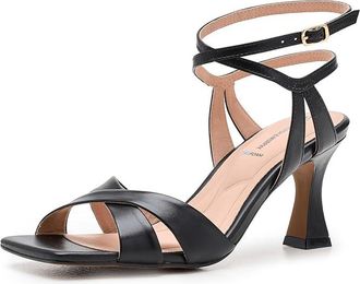 Johnston & Murphy Christine Cross Band Sandals Womens Sandals Black Glove Leather : 8.5 M