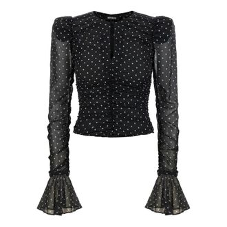 Rotate Rotate Birger Christensen, Dames, Blouses & Shirts, Zwart, Maat: S Chiffon