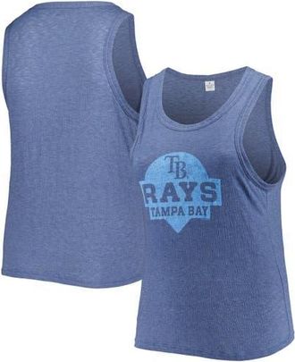Soft As A Grape Womens Soft as a Grape Navy Tampa Bay Rays Plus Size High Neck Tri-Blend Tank Top at Nordstrom, Size 2X