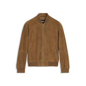 BOSS Regular-fit jacket in suede