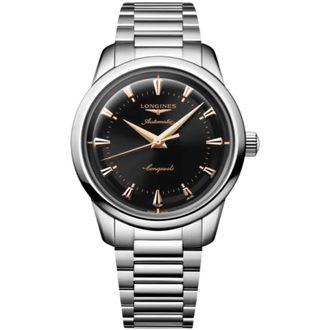 Longines Conquest Heritage Automatic Black Dial Stainless Steel Mens Watch L1.650.4.52.6