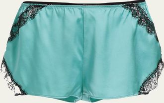 Kiki De Montparnasse Lace-Trim Silk Shorts