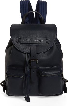 Longchamp Small 3D Leather Backpack in Midnight Blue at Nordstrom Rack