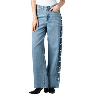 Blank NYC Franklin Studded Barrel Leg Jeans in Silver Spoon at Nordstrom, Size 24