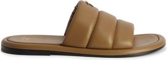 Giuseppe Zanotti Harmande quilted leather slides - men - Leather/Leather/Leather - 41 - Brown