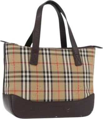 Burberry Pre-owned Mini Bags, female, Beige, Size: ONE SIZE Pre-owned Vintage Canvas Mini Hand Bag