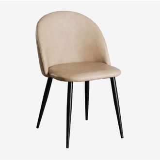 Sklum Silla de comedor tapizada en polipiel Kana SKLUM Marrón Trigo