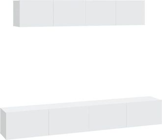 vidaXL Vidaxl - 4 Piece tv Cabinet Set White Engineered Wood
