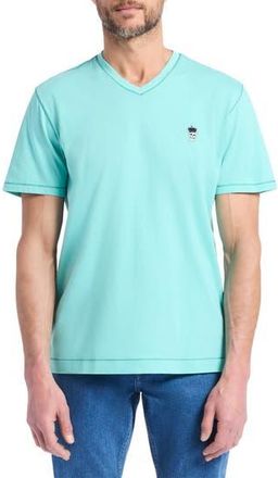 Robert Graham Damien V-Neck Knit T-Shirt in Seafoam at Nordstrom Rack, Size Xx-Large