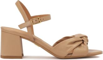 Kazar Beige sandalen met geknoopte band - Dames - Sandalen met hakken - Beige - 38 EU - Leer - Schoenen
