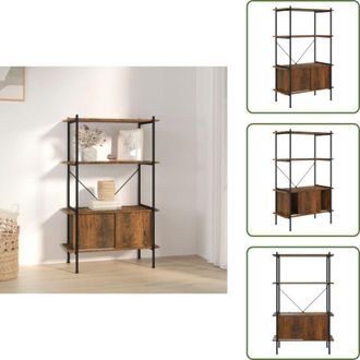 vidaXL The Living Store Scaffalatura 4 Livelli con Mobile 80x40x130 cm Acciaio e Legno - Armadietto