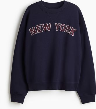 H&M Sweatshirt mit Motiv - Blue