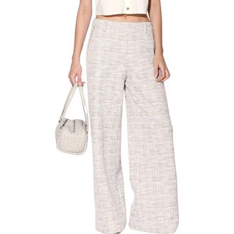 Walter Baker Sandro Tweed Wide Leg Pants in Lilac Tweed at Nordstrom Rack, Size 12