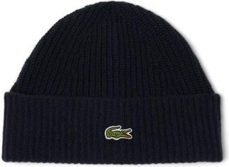 Lacoste Classic Wool Beanie in Navy Blue at Nordstrom