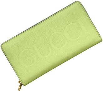 Gucci Light Green Leather Long Wallet (Bi-Fold) (Pre-Owned)